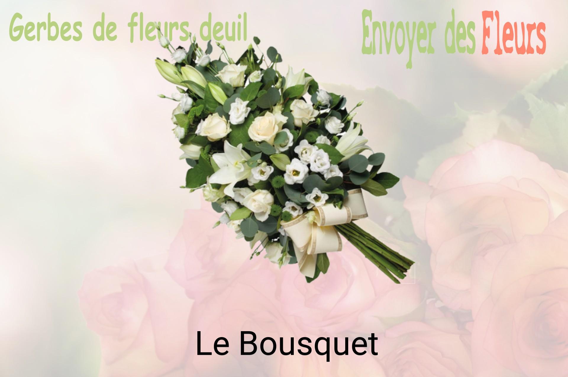 Gerbe de fleurs de deuil livrée à Le Bousquet
